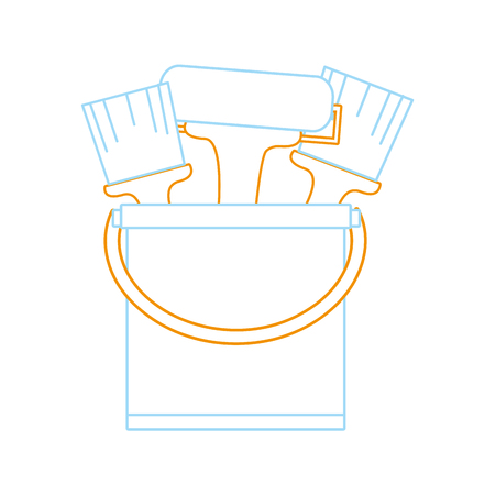 silhouette paint can with painter tools inside vector illustrationのイラスト素材