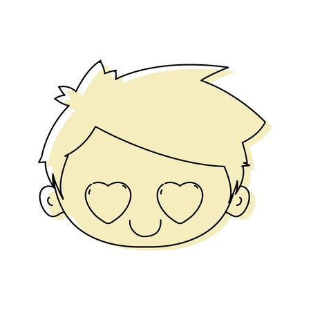 Head boy in love with hairstyleのイラスト素材