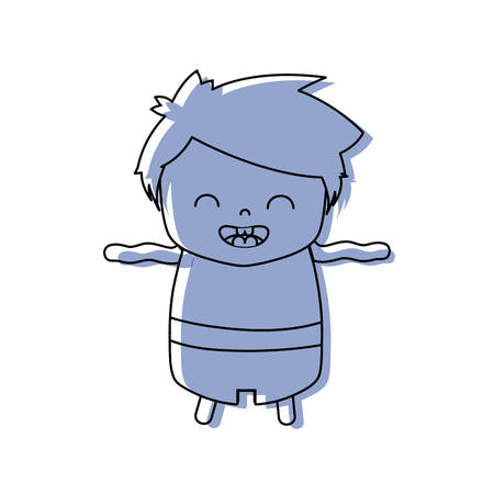 color boy with hairstyle design and smile face vector illustrationのイラスト素材