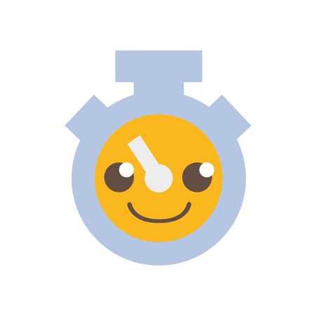 Colorful happy and cute chronometer object kawaii vector illustration.のイラスト素材