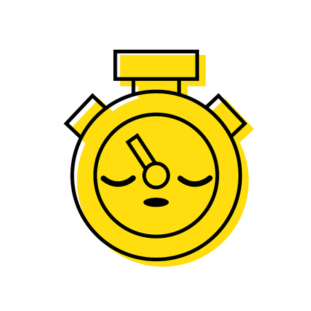 color sleep and cute chronometer object   vector illustrationのイラスト素材