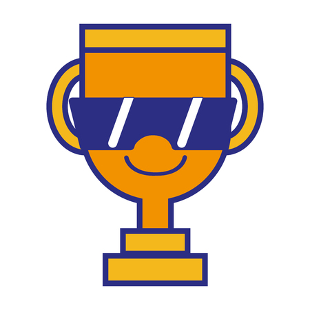 Full color  happy and cute cup prize kawaii vector illustration.のイラスト素材