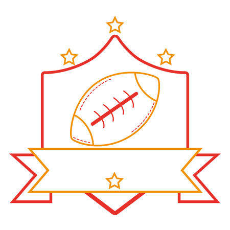 Colored line american ball emblem with stars and ribbon design vector illustration.のイラスト素材