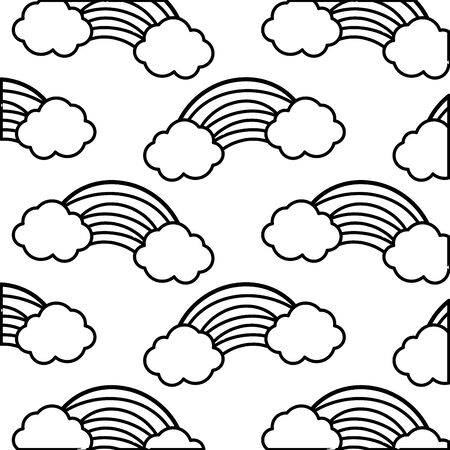 Line natural rainbow in the sky background design.のイラスト素材