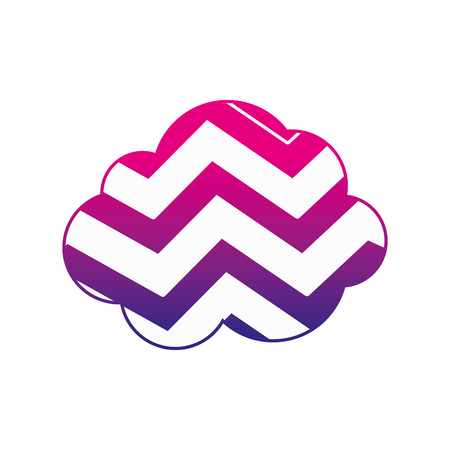 Silhouette nature cloud in the sky with rainbow design vector illustration.のイラスト素材