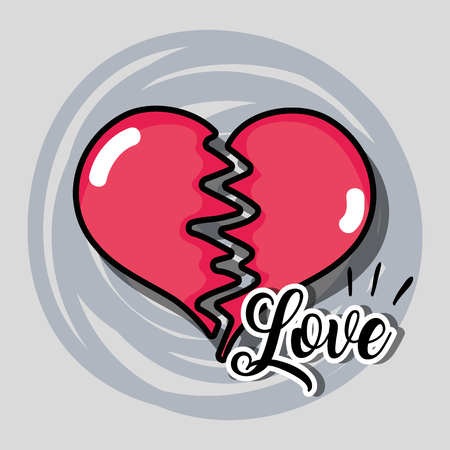 Broken heart to love symbol decoration.のイラスト素材