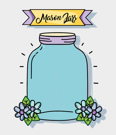 Jar mason rustic style preserve.のイラスト素材