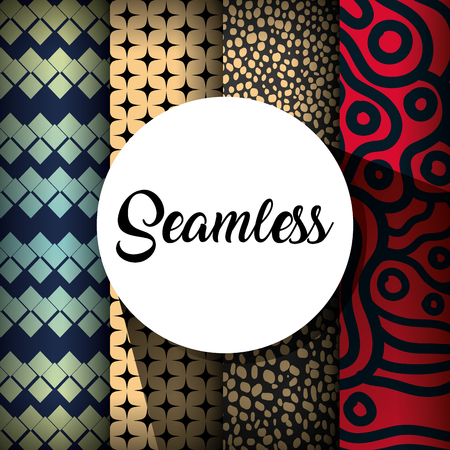 Set of abstract seamless graphic background decoration vector illustration.のイラスト素材