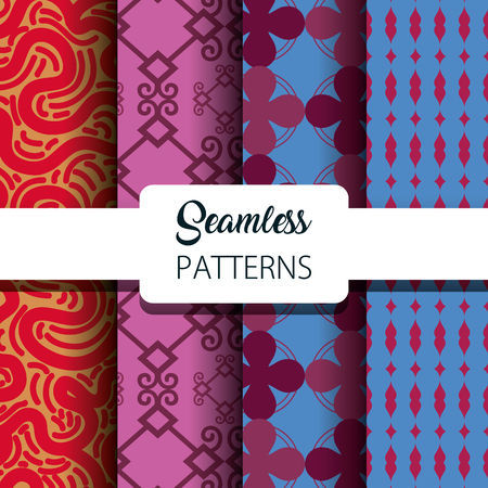 Set of abstract seamless graphic background decoration vector illustration.のイラスト素材