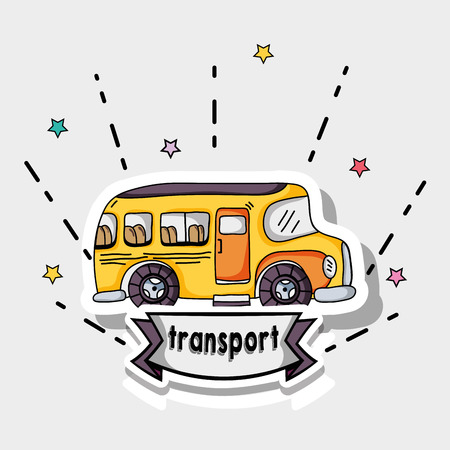 Transportation school bus sticker patch design illustrationのイラスト素材