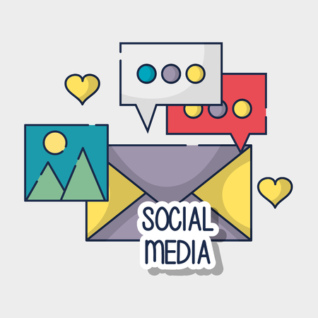 Social media element to connection network vector illustrationのイラスト素材