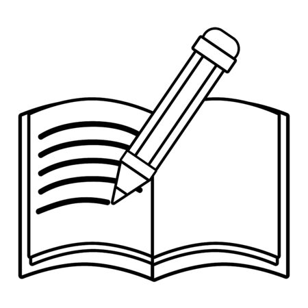 Pencil writing in a notebook vector illustrationのイラスト素材