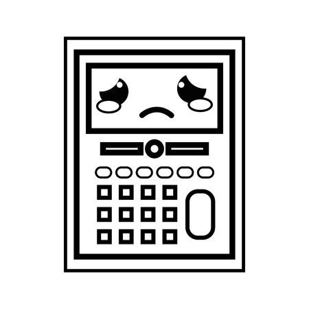 line crying and tender calculator object  vector illustrationのイラスト素材