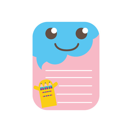 Colorful smile and cute note paper kawaii.のイラスト素材