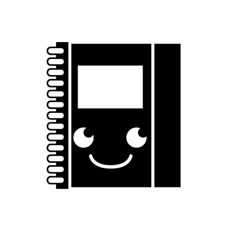 Contour smile and cute notebook object kawaii vector illustrationのイラスト素材