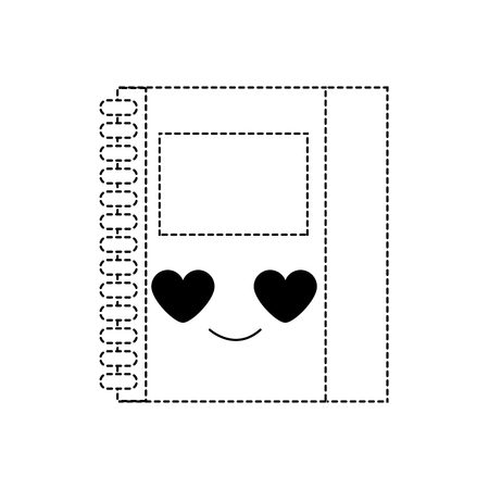 Dotted shape cute and in love notebook object kawaii vector illustration.のイラスト素材