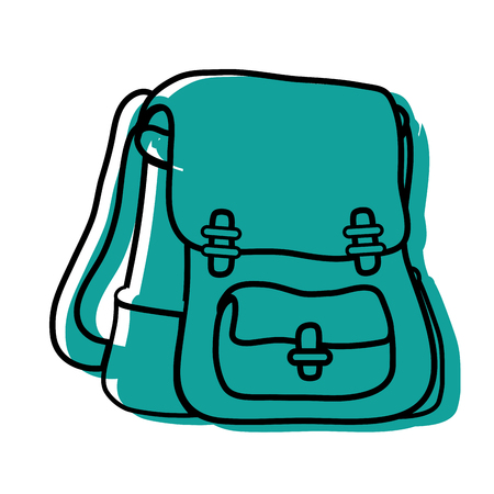 Color school backpack education object design vector illustrationのイラスト素材