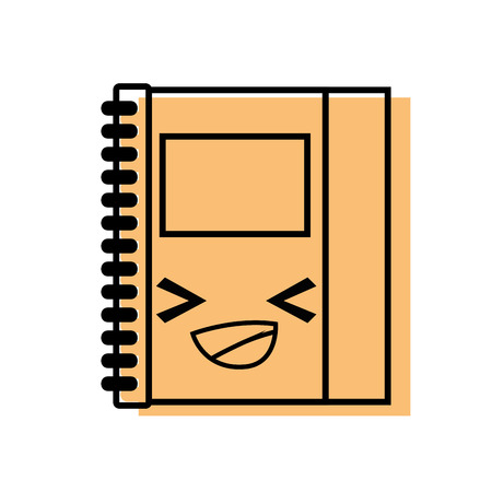 color happy and cute notebook object vector illustrationのイラスト素材