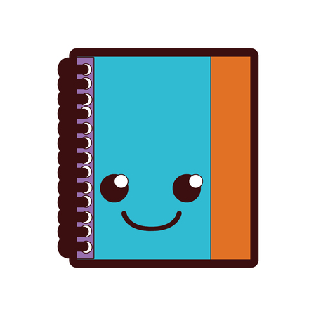 full color smile and cute notebook object vector illustrationのイラスト素材