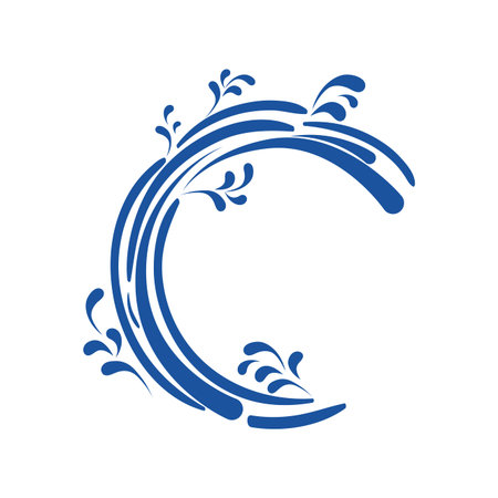 Natural wave shape with splashes vector illustrationのイラスト素材