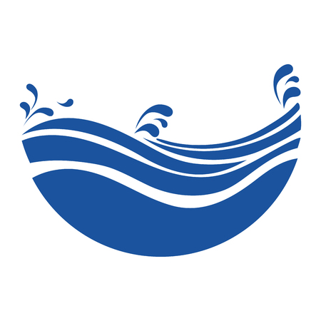 Icon shape wave and blue ocean vector illustrationのイラスト素材