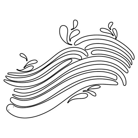 line blue wave shape with splashes vector illustrationのイラスト素材