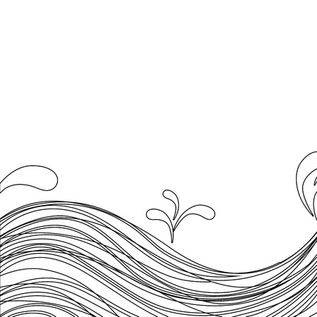 Line ocean and waves shape with splashes.のイラスト素材