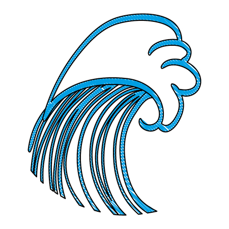 Grated line blue with wave shape icon vector illustrationのイラスト素材