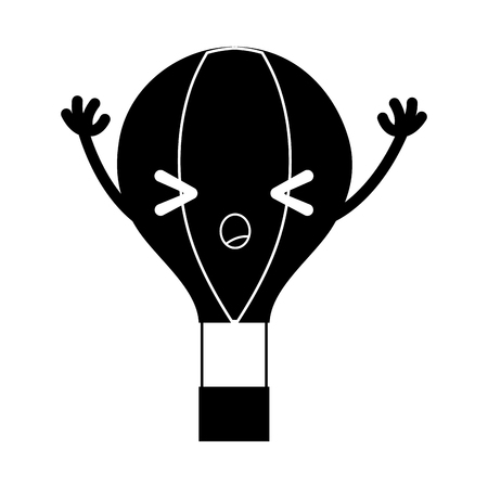 Contour angry air balloon with arms vector illustrationのイラスト素材