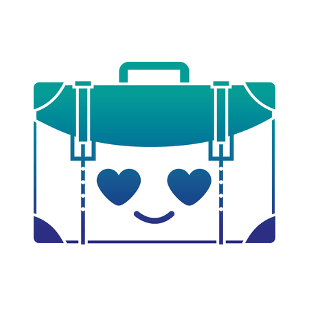 Silhouette travel backpack in love kawaii cartoon vector illustrationのイラスト素材