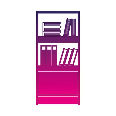 Silhouette education bookcase with books and folder documents vector illustrationのイラスト素材