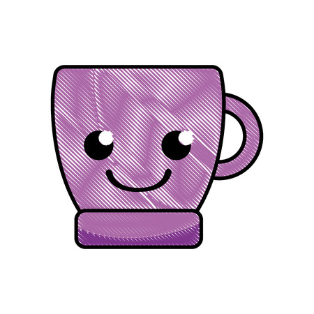 grated smile coffee cup kawaii cartoon vector illustrationのイラスト素材
