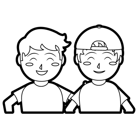 Boys cartoon designのイラスト素材