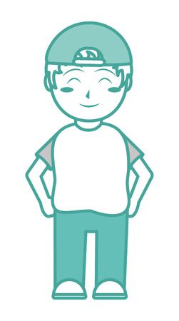 Boy cartoon of kid childhood and little people theme Isolated design Vector illustrationのイラスト素材