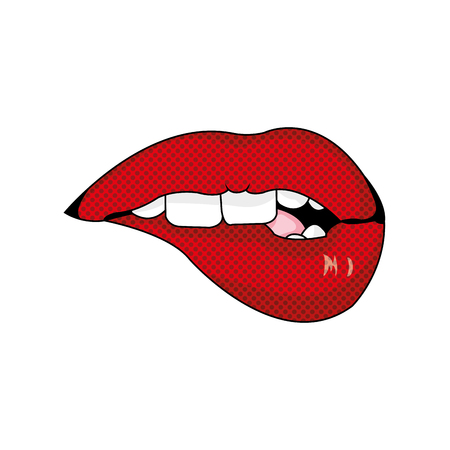 Mouth cartoon of lips expression and caricature theme Isolated design Vector illustrationのイラスト素材