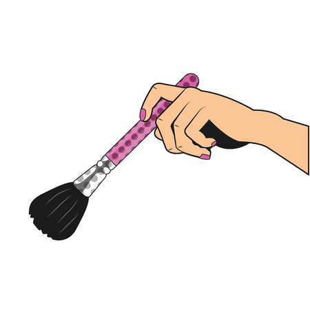 Brush of make up accesories and cosmetic theme Isolated design Vector illustrationのイラスト素材