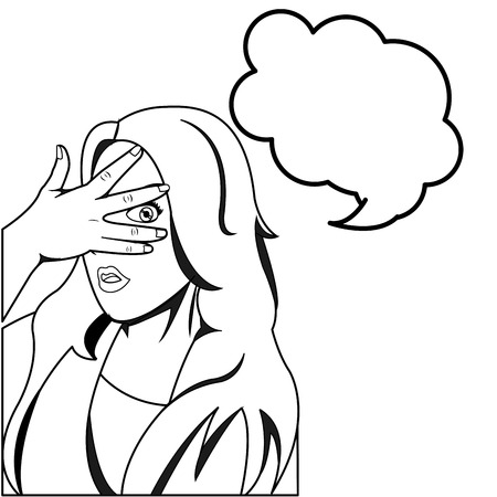 Retro woman of vintage girl and female beauty theme Isolated design Vector illustrationのイラスト素材