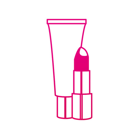 Lipstick and cream of make up accesories and cosmetic theme Isolated design Vector illustrationのイラスト素材