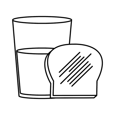 Bread and milk of bakery food culinary and shop theme isolated design vector illustrationのイラスト素材