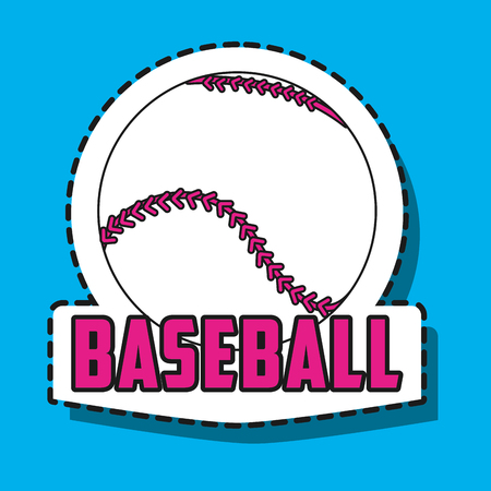 baseball ball sport patches decoration vector illustrationのイラスト素材