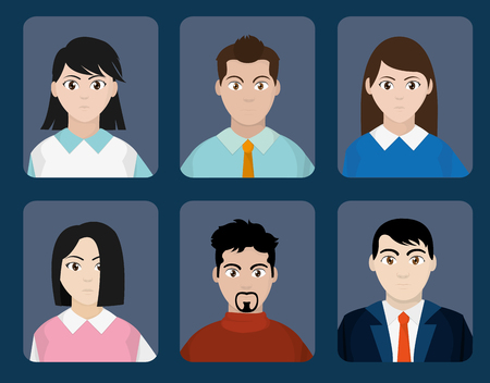 Avatar women and men of diversity people and multiracial theme Vector illustrationのイラスト素材