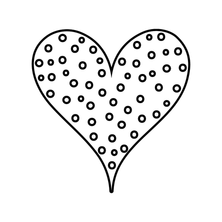 Line heart love with points design decoration vector illustration.のイラスト素材