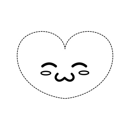 dotted shape cute heart kawaii character design vector illustrationのイラスト素材