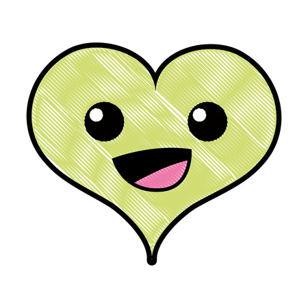 Grated happy heart passion character vector illustrationのイラスト素材