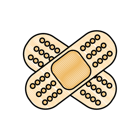 A grated aid band adhesive in shape of cross vector illustrationのイラスト素材