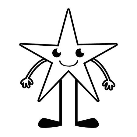 line smile star kawaii with arms and legs vector illustrationのイラスト素材