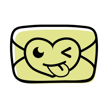 color funny love card kawaii cartoonのイラスト素材