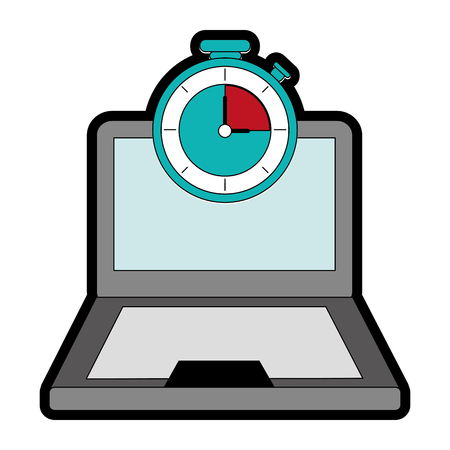 Laptop and chronometer designのイラスト素材