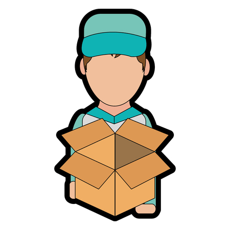 Box and man designのイラスト素材