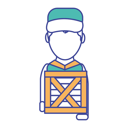 Box and man designのイラスト素材